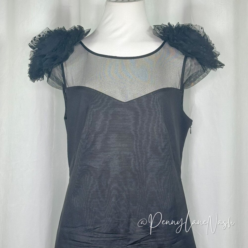 Pearl by Georgina Chapman Rosette Mini Dress Black - Picture 3 of 12